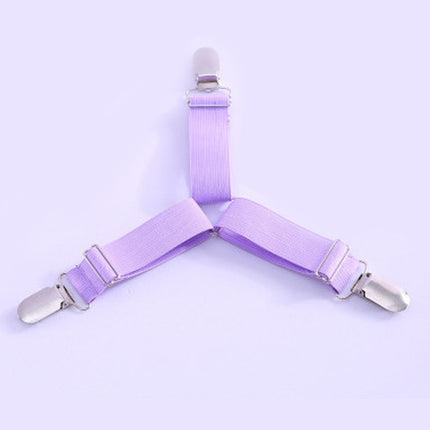 4 PCS Adjustable Bedspread Tablecloth Curtain Sofa Cover Holder Tent Metal Fixed Clips(Purple)-garmade.com