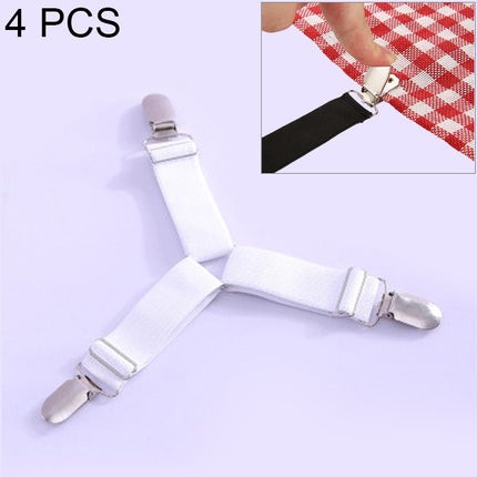 4 PCS Adjustable Bedspread Tablecloth Curtain Sofa Cover Holder Tent Metal Fixed Clips(White)-garmade.com