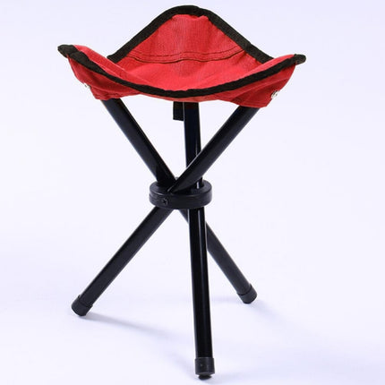 Hiking Outdoor Camping Fishing Folding Stool Portable Triangle Chair Maximum Load 100KG Folding Chair Size:22 x 22 x 31cm(Red)-garmade.com