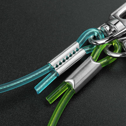 Outdoor Multi-functional Anti-lost Keychain TPU Spring Lanyard, Length: 32cm(Green)-garmade.com