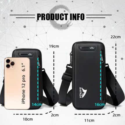BAPASA A155 Mini Multi-function Crossbody Phone Bag Waist Bag (Black)-garmade.com