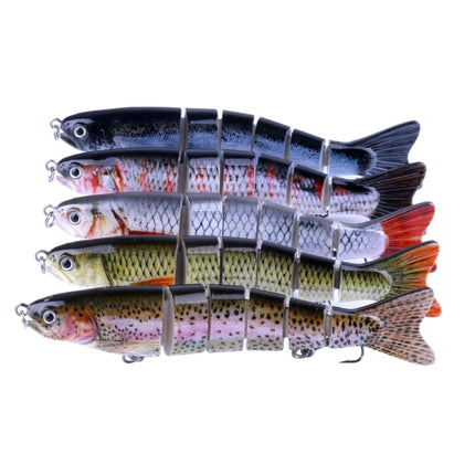 HENGJIA JM026 6# 12.7cm 22g Multi-section Plastic Hard Baits Artificial Fishing Lures with Treble Hook, Random Color Delivery-garmade.com