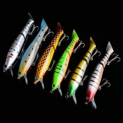 HENGJIA JM 011-X 6# 12cm 13.5g Multi-section Plastic Hard Baits Artificial Fishing Lures with Treble Hook, Random Color Delivery-garmade.com