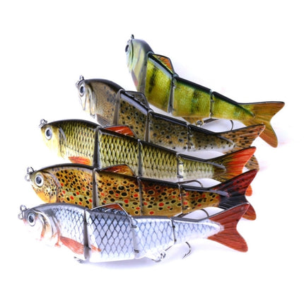 HENGJIA JM022-X 12cm 16.8g Multi-section Plastic Hard Baits Artificial Fishing Lures with Treble Hook, Random Color Delivery-garmade.com