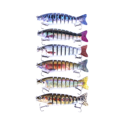 HENGJIA JM027-X 12.7cm 18g Multi-section Plastic Hard Baits Artificial Fishing Lures with Treble Hook, Random Color Delivery-garmade.com