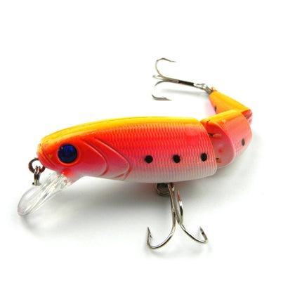 HENGJIA JM001-X 10.5cm 14g Multi-section Plastic Hard Baits Artificial Fishing Lures with Treble Hook, Random Color Delivery-garmade.com