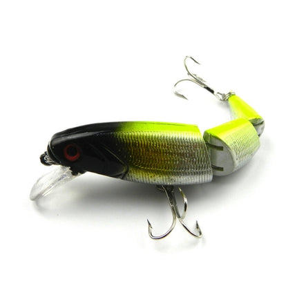 HENGJIA JM001-X 10.5cm 14g Multi-section Plastic Hard Baits Artificial Fishing Lures with Treble Hook, Random Color Delivery-garmade.com