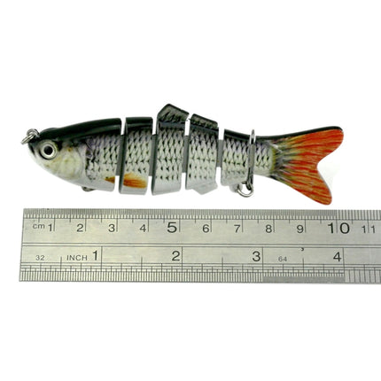 HENGJIA JM020 10cm 18g Multi-section Plastic Hard Baits Artificial Fishing Lures with Treble Hook, Random Color Delivery-garmade.com