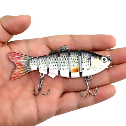 HENGJIA JM020 10cm 18g Multi-section Plastic Hard Baits Artificial Fishing Lures with Treble Hook, Random Color Delivery-garmade.com