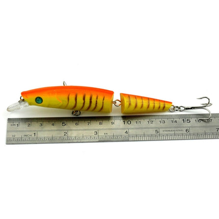 HENGJIA JM007-X 14cm 20.2g 2-section Plastic Hard Baits Artificial Fishing Lures with Treble Hook, Random Color Delivery-garmade.com