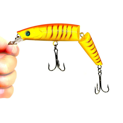 HENGJIA JM007-X 14cm 20.2g 2-section Plastic Hard Baits Artificial Fishing Lures with Treble Hook, Random Color Delivery-garmade.com