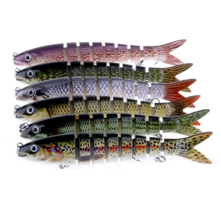 HENGJIA JM024-X 6# 13.6cm 18.7g Multi-section Plastic Hard Baits Artificial Fishing Lures with Treble Hook, Random Color Delivery-garmade.com