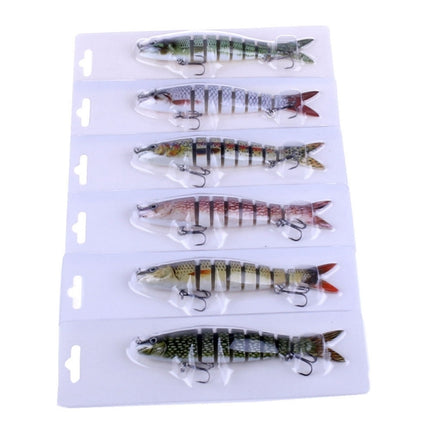 HENGJIA JM024-X 6# 13.6cm 18.7g Multi-section Plastic Hard Baits Artificial Fishing Lures with Treble Hook, Random Color Delivery-garmade.com