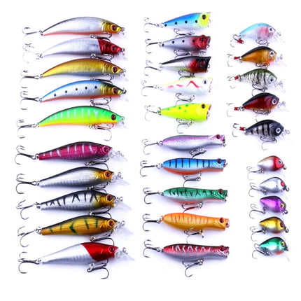 HENGJIA HENG JIA-SETL30 30 PCS Minnow Fishing Lure Set 6 Models Fishing Tackle Plastic Hard Bait-garmade.com