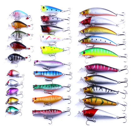 HENGJIA HENG JIA-SETL30 30 PCS Minnow Fishing Lure Set 6 Models Fishing Tackle Plastic Hard Bait-garmade.com