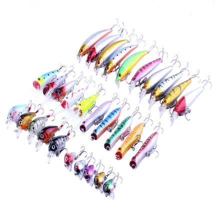 HENGJIA HENG JIA-SETL30 30 PCS Minnow Fishing Lure Set 6 Models Fishing Tackle Plastic Hard Bait-garmade.com