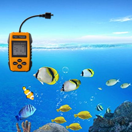 Portable Wired Fish Finder with Sonar Sensor Transducer and LCD Display-garmade.com