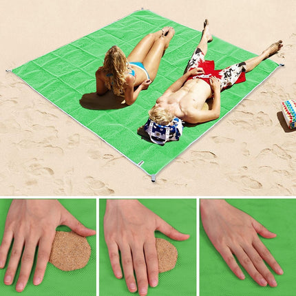 Sand Free Mat Lightweight Foldable Outdoor Picnic Mattress Camping Cushion Beach Mat, Size: 2x1.5m(Green)-garmade.com
