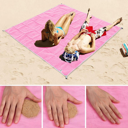 Sand Free Mat Lightweight Foldable Outdoor Picnic Mattress Camping Cushion Beach Mat, Size: 2x2m(Pink)-garmade.com