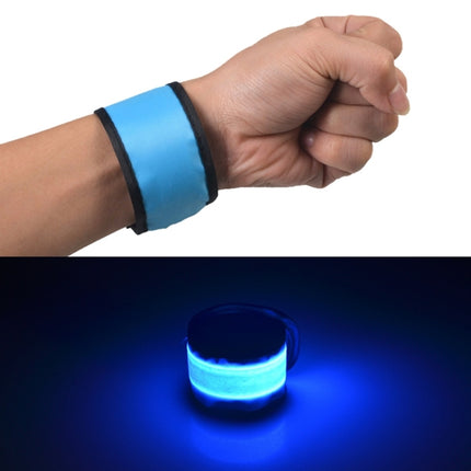 LED Luminous Slap Pat Circle Outdoors sports Wristband, Large, Size:35*4cm(Blue)-garmade.com