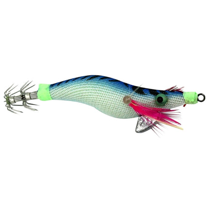 HENGJIA 7# 8cm Plastic Hard Baits Squid Fishing Lures Decoy Wood Shrimp Baits(Blue)-garmade.com