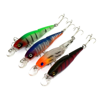 HENGJIA JM010-X 6# 8.8cm 7.4g 2-section Plastic Hard Baits Artificial Fishing Lures with Treble Hook, Random Color Delivery-garmade.com