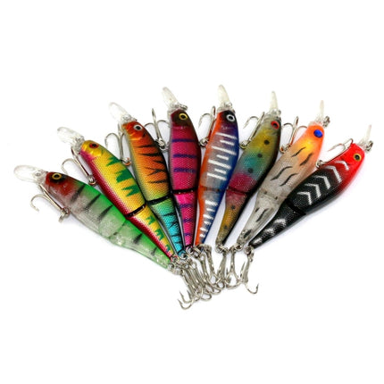 HENGJIA JM010-X 6# 8.8cm 7.4g 2-section Plastic Hard Baits Artificial Fishing Lures with Treble Hook, Random Color Delivery-garmade.com