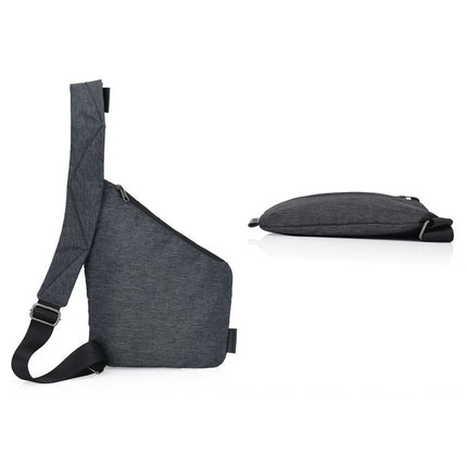Multi-Function Portable Anti-theft Polyester Business Chest Bag Outdoor Sports Shoulder Bag for Men (Grey)-garmade.com