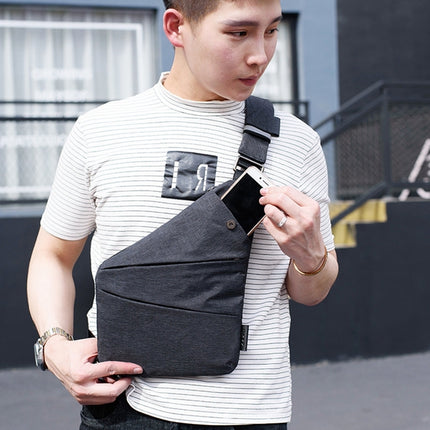 Multi-Function Portable Anti-theft Polyester Business Chest Bag Outdoor Sports Shoulder Bag for Men (Grey)-garmade.com