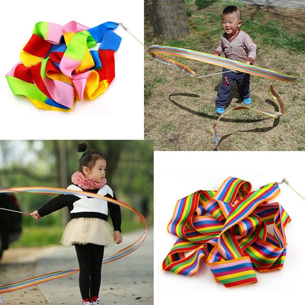 5 PCS 4m Colorful Children Toy Dancing Practices Dance Ribbons with Sticks, Random Pattern Delivery-garmade.com