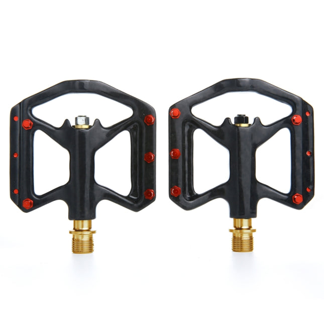 1 Pair B251C Road Bike Carbon Fiber + Titanium Axle Pedals (Black)-garmade.com
