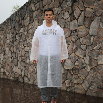 Long Sleeve Cuff Windproof Upgrade Version of One-piece Environmental Protection Transparent Raincoat Average Size-garmade.com