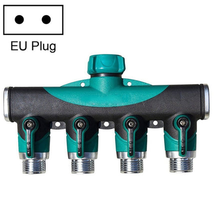 4 In 1 Multi-function Garden Water Sprinklers Lawn Irrigation Valve Water Dividing Controller Water Pipe Shunt, EU Plug-garmade.com