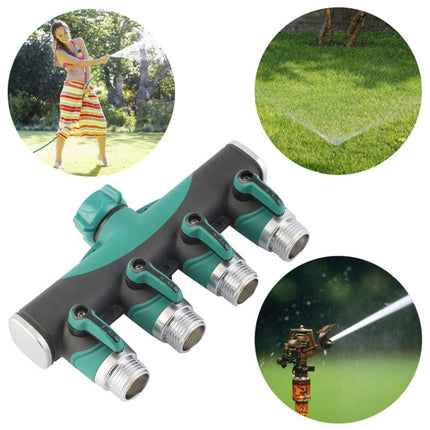 4 In 1 Multi-function Garden Water Sprinklers Lawn Irrigation Valve Water Dividing Controller Water Pipe Shunt, EU Plug-garmade.com