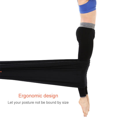 6 Handles Bodybuilding Handstand Inelasticity Aerial Yoga Hammock(Black)-garmade.com