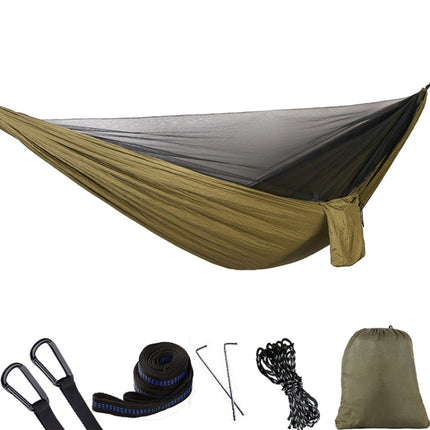 Portable Outdoor Parachute Hammock with Mosquito Nets (Army Green)-garmade.com