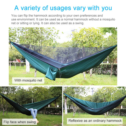 Portable Outdoor Parachute Hammock with Mosquito Nets (Black)-garmade.com