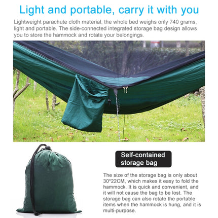Portable Outdoor Parachute Hammock with Mosquito Nets (Dark Blue + Baby Blue)-garmade.com