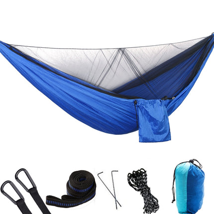 Portable Outdoor Parachute Hammock with Mosquito Nets (Blue)-garmade.com