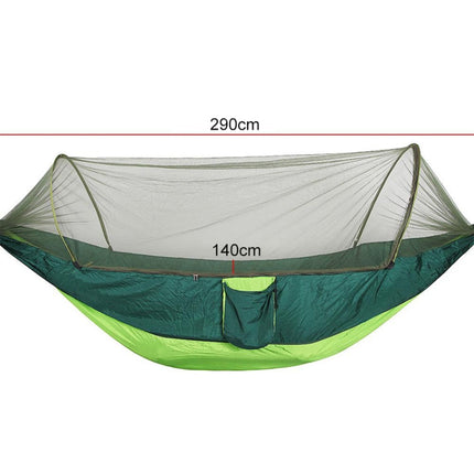 Portable Outdoor Camping Full-automatic Nylon Parachute Hammock with Mosquito Nets, Size : 290 x 140cm (Army Green)-garmade.com