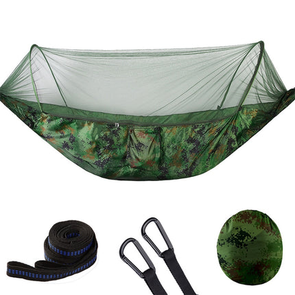 Portable Outdoor Camping Full-automatic Nylon Parachute Hammock with Mosquito Nets, Size : 290 x 140cm (Camouflage)-garmade.com