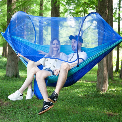 Portable Outdoor Camping Full-automatic Nylon Parachute Hammock with Mosquito Nets, Size : 290 x 140cm (Green)-garmade.com