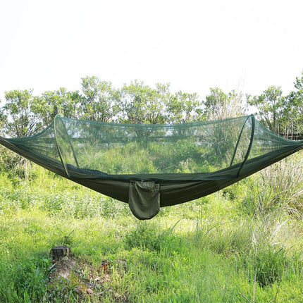 Portable Outdoor Camping Full-automatic Nylon Parachute Hammock with Mosquito Nets, Size : 250 x 120cm (Army Green)-garmade.com