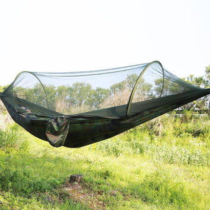 Portable Outdoor Camping Full-automatic Nylon Parachute Hammock with Mosquito Nets, Size : 250 x 120cm (Camouflage)-garmade.com