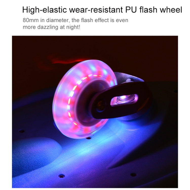 Fashion Vulcan Pattern Two-wheeled Skateboard Luminous Flash Wheel Vitality Board(Blue)-garmade.com
