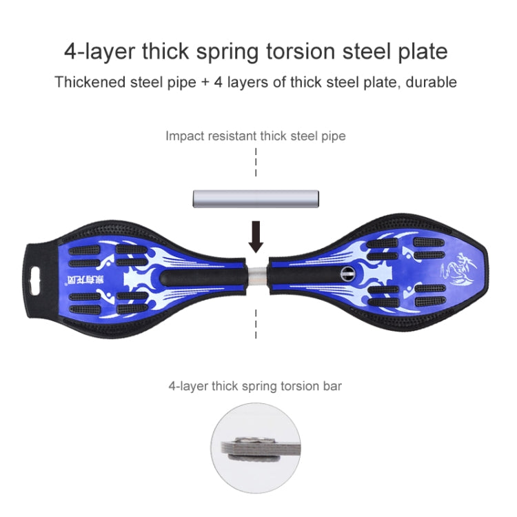 Fashion Vulcan Pattern Two-wheeled Skateboard Luminous Flash Wheel Vitality Board(Blue)-garmade.com