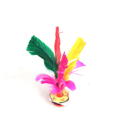5 PCS Colourful Feather Kick Shuttlecock Foot Exercise Toy, Random Color Delivery-garmade.com