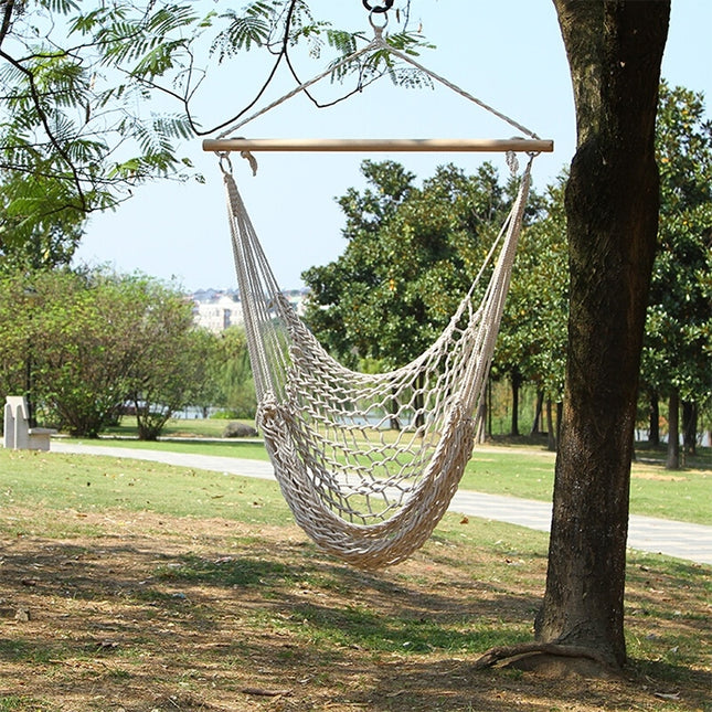 Aotu AT6732 Outdoor Cotton Rope Net Swing Frame Hanging Chair Hammock, Size: 130x90cm-garmade.com
