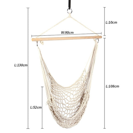 Aotu AT6732 Outdoor Cotton Rope Net Swing Frame Hanging Chair Hammock, Size: 130x90cm-garmade.com