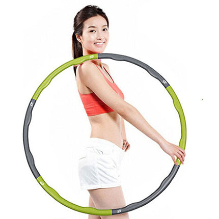 0.7kg 6-Section Fitness Removable Sponge Foam Fitness Circle for Adult(Green)-garmade.com